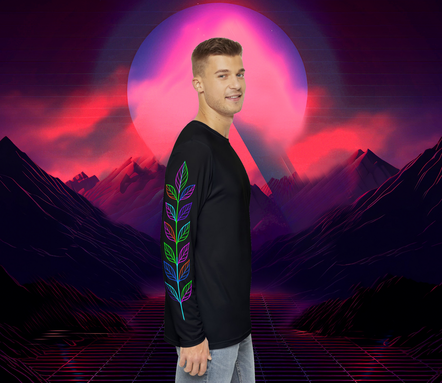 NEON LEAVES - Long-sleeved T-Shirt